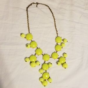 Neon yellow J.Crew inspired bubble necklace-mini